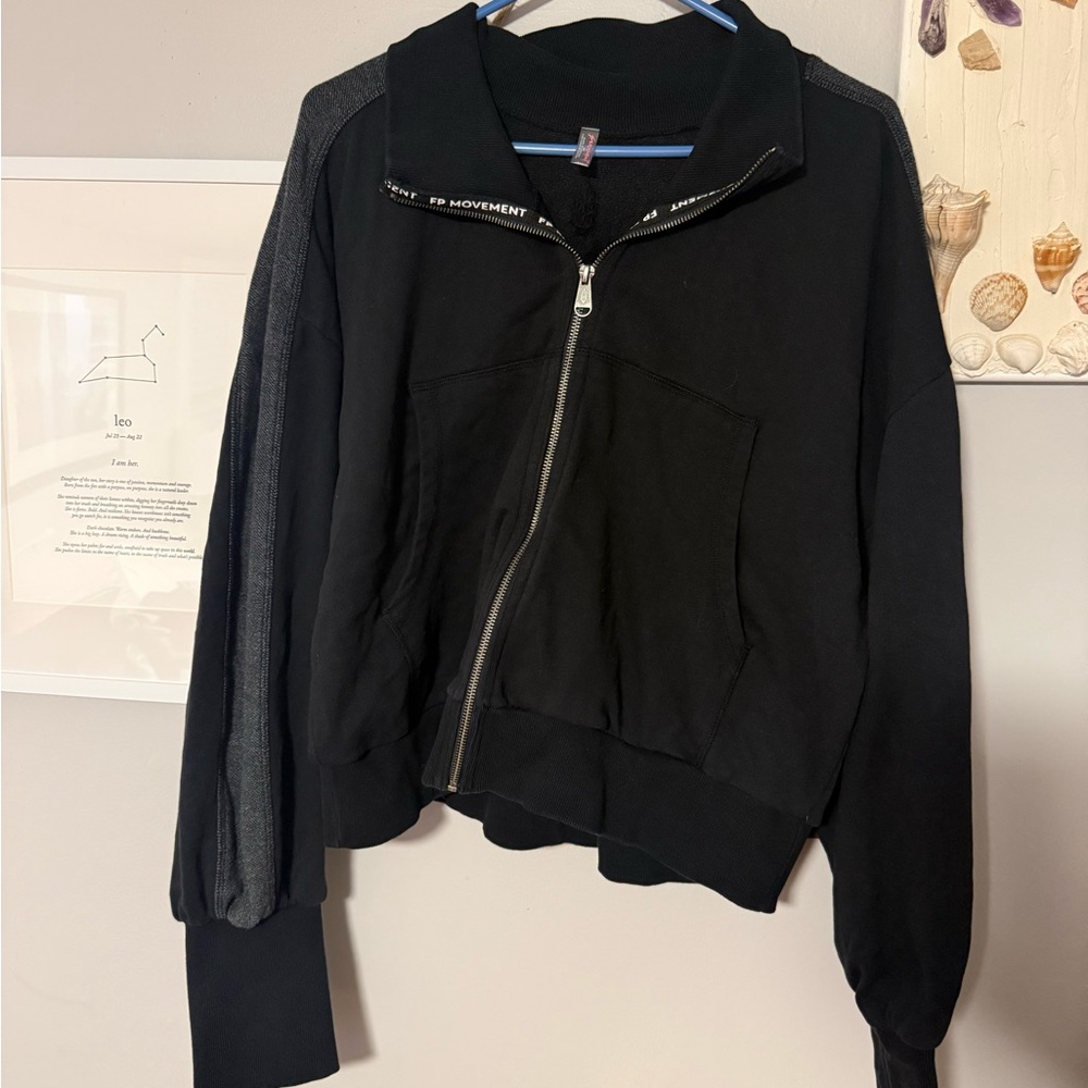 FP Movement by Free People Black Zip-Up Hoodie